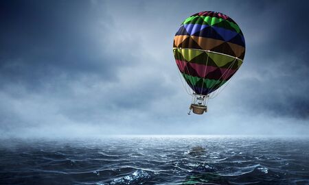 Air balloon in seaの写真素材