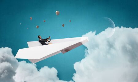 Dreaming to become pilotの写真素材