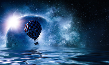 Air balloon in seaの写真素材