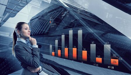 Businesswoman making desicionの写真素材