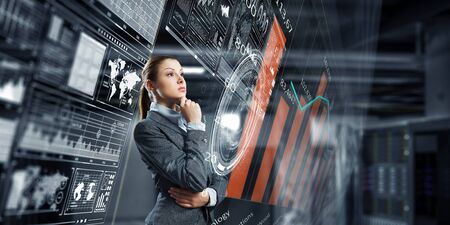 Businesswoman making desicion