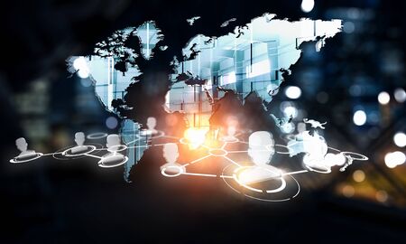 Connection business and communication technology. 3d rendering