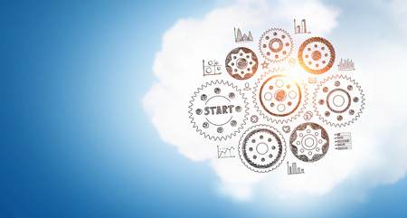 Hand drawn business success plan and strategyの写真素材