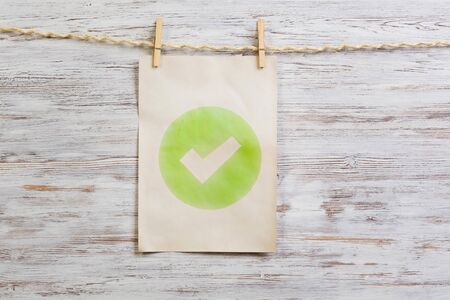 Paper sheet on clip with cloud computing concept. Mixed mediaの写真素材