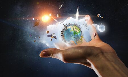 The Earth from space showing all they beauty.の写真素材