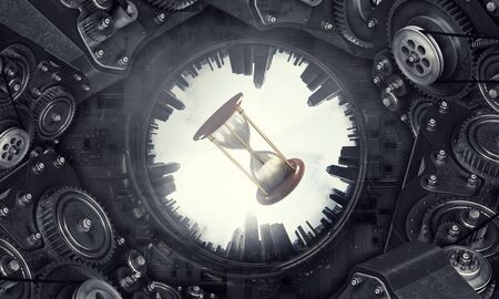 Metal gear mechanism. Mixed mediaの写真素材