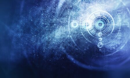 Blue background abstract image with circle icon