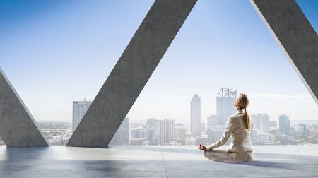Trying to find balance. Mixed mediaの写真素材