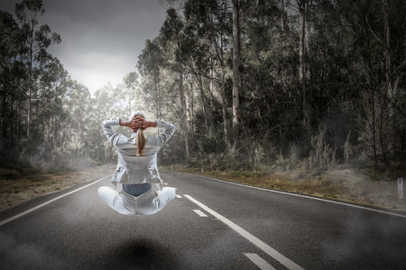 Finding inner balance. Mixed mediaの写真素材