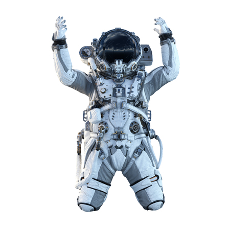 Astronaut on white. Mixed mediaの写真素材