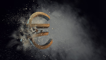Concept of financial crisis. Mixed mediaの写真素材