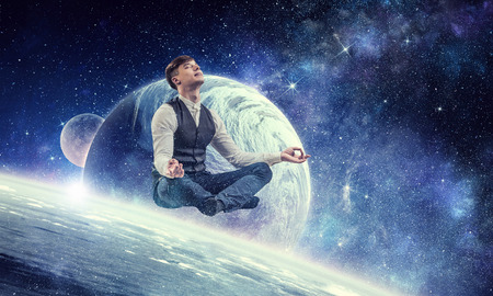 Finding inner balanceの写真素材