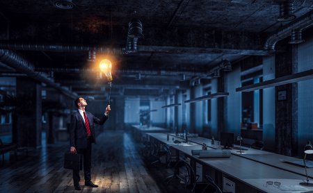 His ideas are so bright. Mixed mediaの写真素材