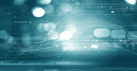 Media background image with digital user interfaceの写真素材