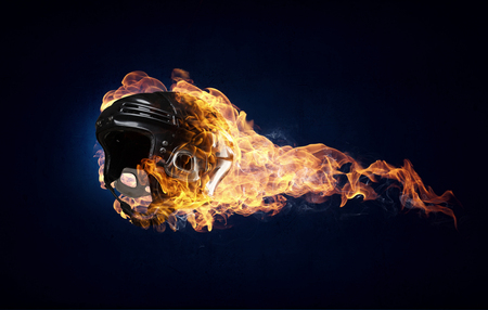 Burning sport helmetの写真素材