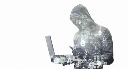 Hacker man steal informationの写真素材