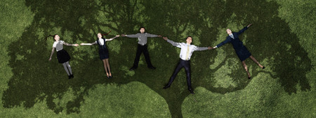 Family in summer parkの写真素材