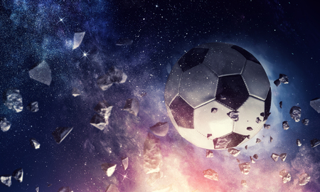 Soccer ball in cosmosの写真素材