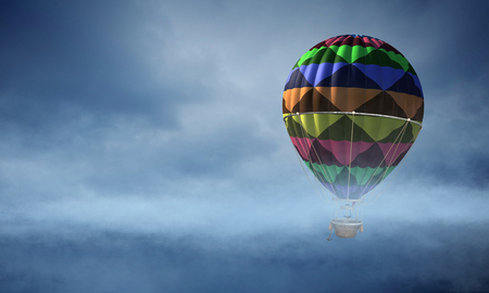 Air balloon in sky. Mixed mediaの写真素材