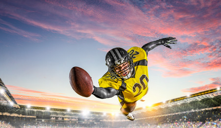 Center player with ball in hands. Mixed mediaの写真素材