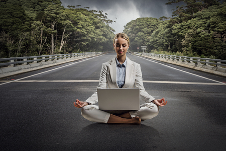 Finding inner balance. Mixed mediaの写真素材