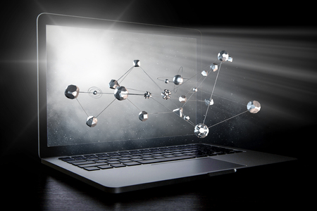 Social connection and networking. Mixed mediaの写真素材