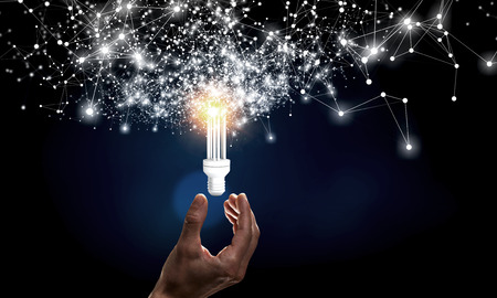 Innovative idea in businessman hand