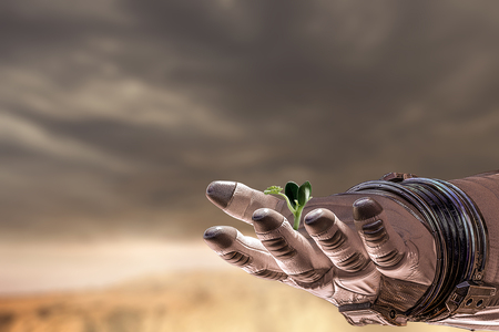 There is life in space. Mixed mediaの写真素材