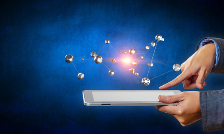 Global communication and networking. 3d renderingの写真素材
