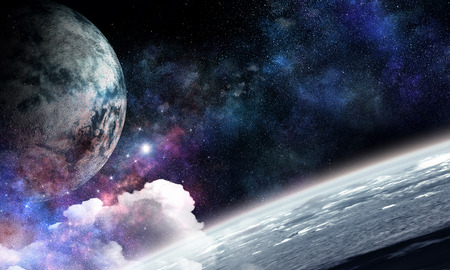 Pluto planet. Mixed media