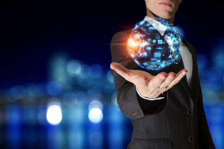 Presenting new technologies. Mixed mediaの写真素材