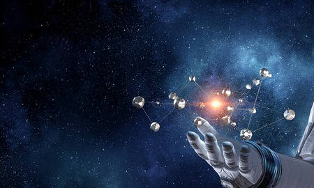 Hand of spaceman. Mixed media
