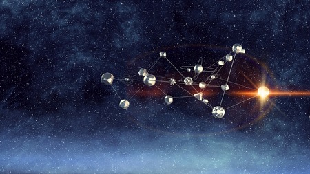 Space planets and nebulaの写真素材