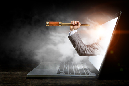 Items in hand. Mixed mediaの写真素材