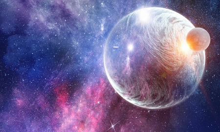 Pluto planet. Mixed media