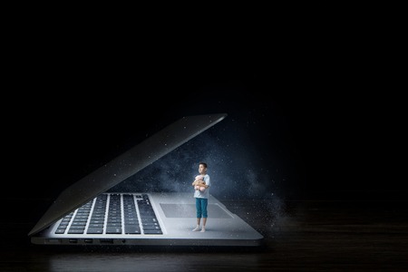 Problem of children Internet addiction . Mixed media