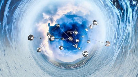 Space planets and nebulaの写真素材