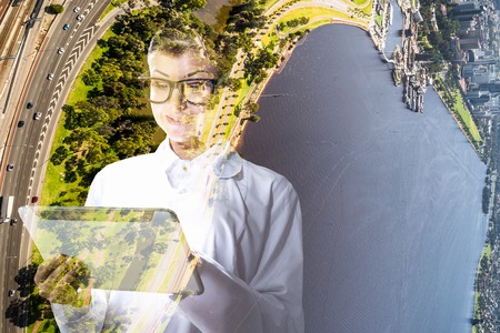 Technologies for science. Mixed mediaの写真素材