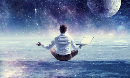Finding inner balanceの写真素材