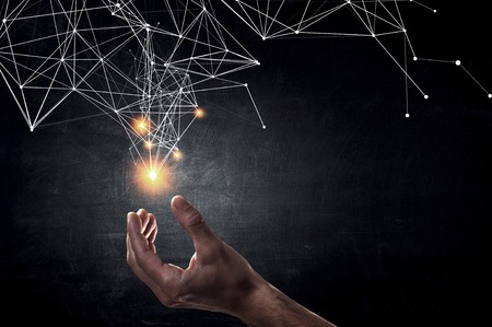 Innovative idea in businessman handの写真素材