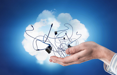 Wire Internet connectionの写真素材