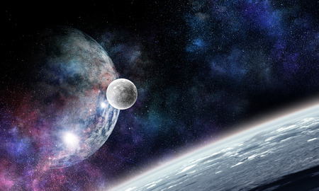 Space planets and nebula