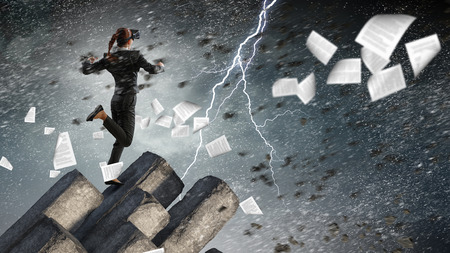 Feel virtual reality. Mixed mediaの写真素材