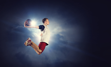 Basketball Player on Fireの写真素材