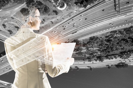 She is lady boss. Mixed mediaの写真素材