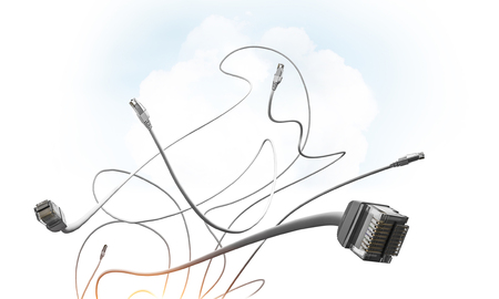 Internet connection cable. Mixed mediaの写真素材