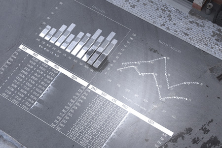 Concept of business statistics. Mixed mediaの写真素材