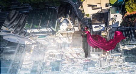 Super man in skyの写真素材