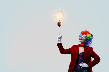 Funny woman clown . Mixed mediaの写真素材