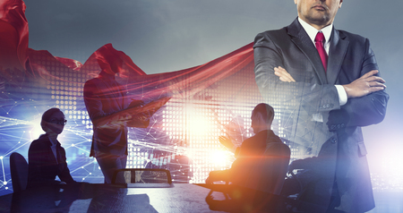 Building his super teamの写真素材